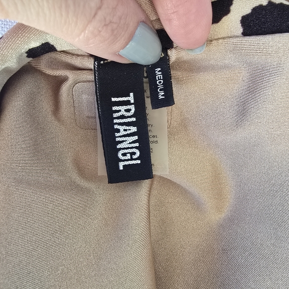 RARE Triangl Swimwear Cheetah Set Bandeu Bikini Top & High Waisted Bottom S/M - Picture 5 of 8